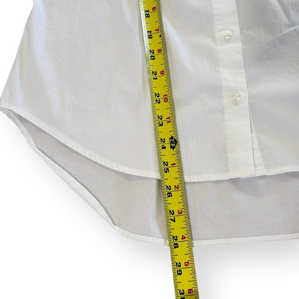 J. Peterman Shirt Womens 6 White Tailored Fit Band Collar Cotton Poplin STAIN - Picture 10 of 10